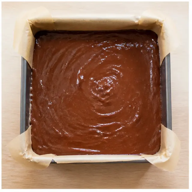 Step 4: Baking the gooey brownies until a toothpick comes out with moist crumbs