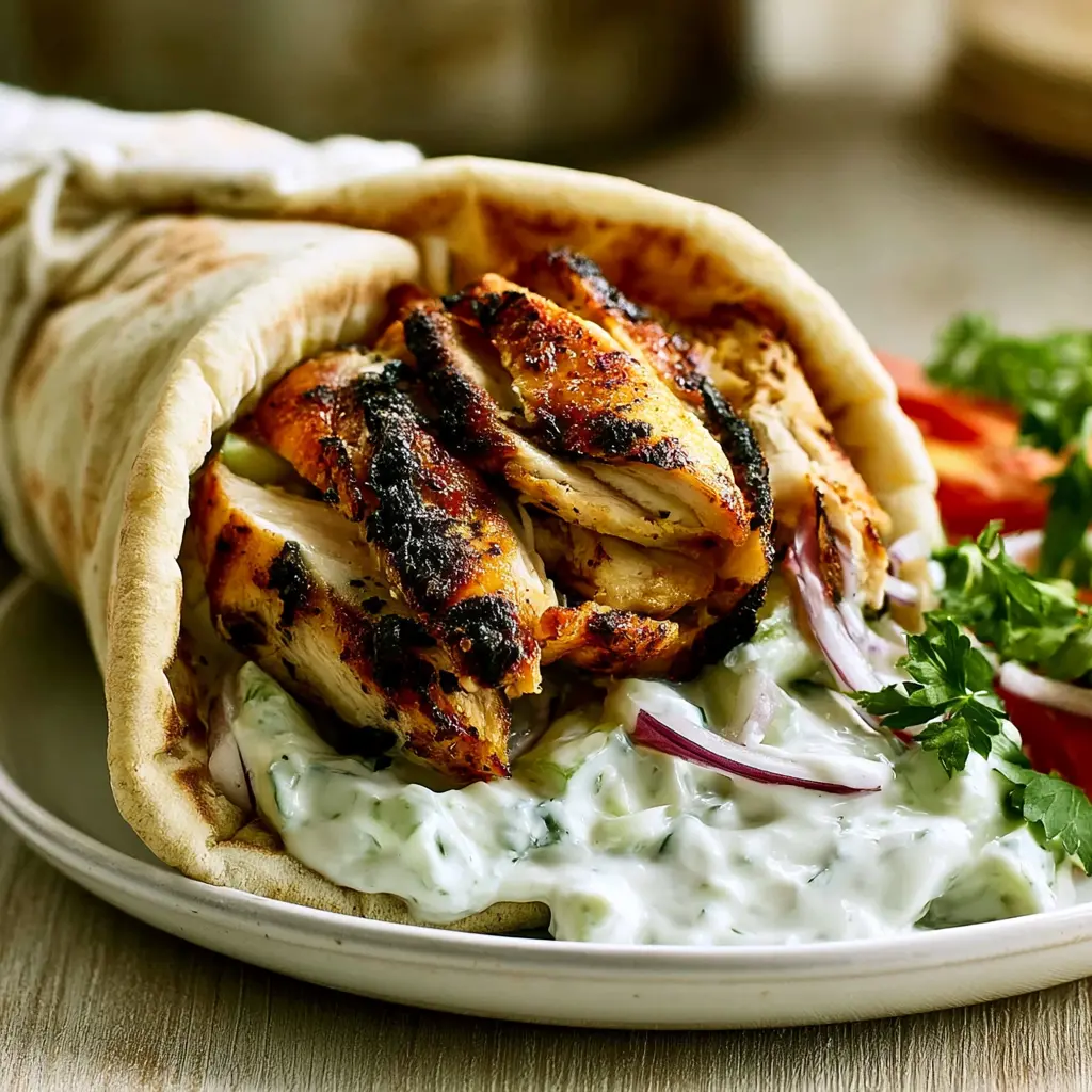 greek chicken gyros - final presentation