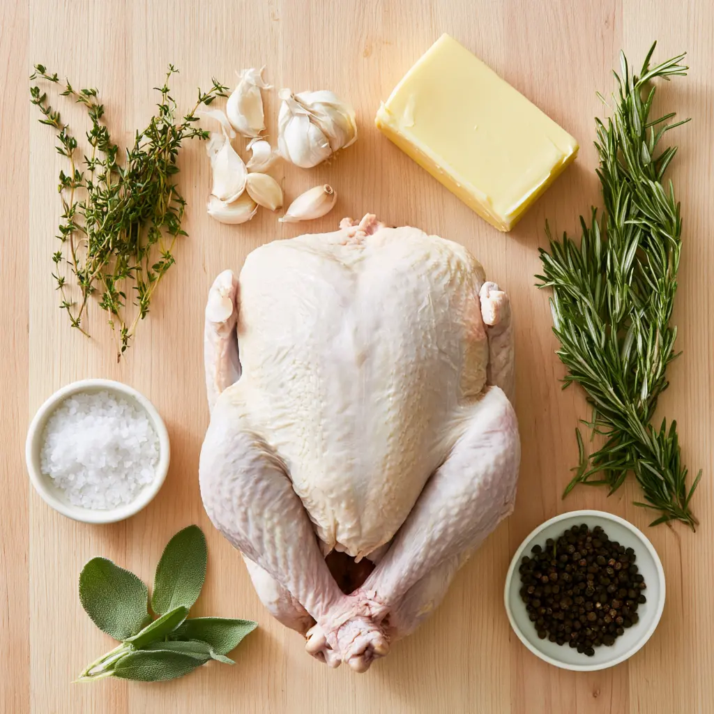 herb butter roasted turkey breast - main ingredients