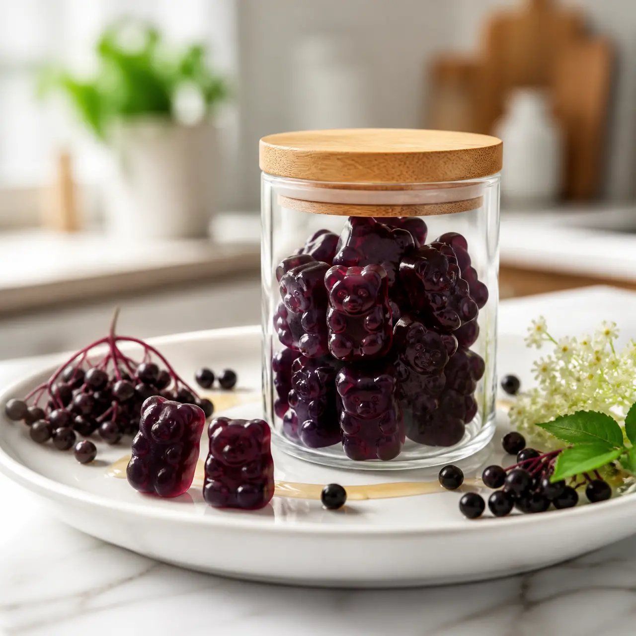 homemade elderberry gummies - final presentation
