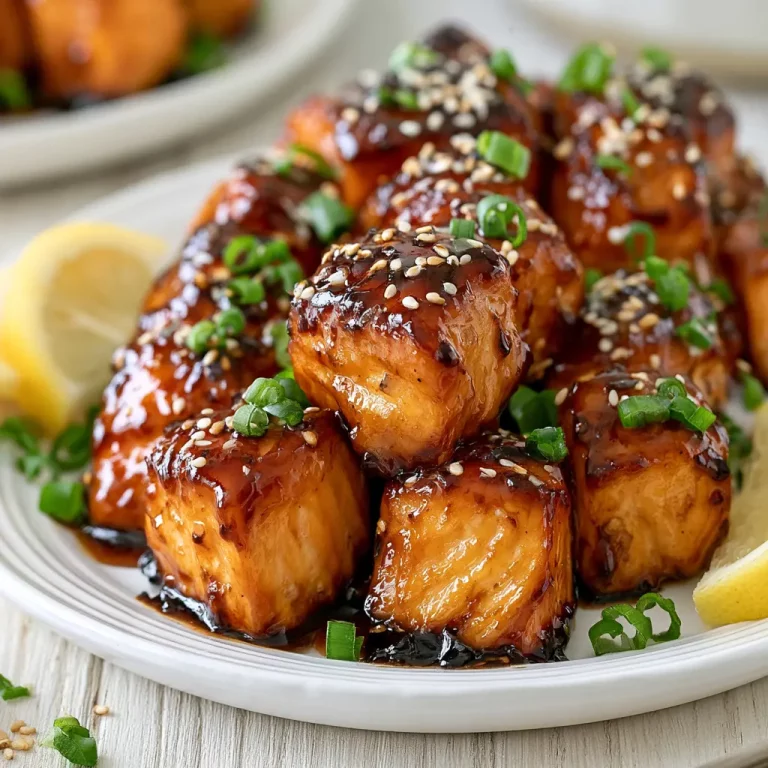 honey garlic salmon bites 114079258