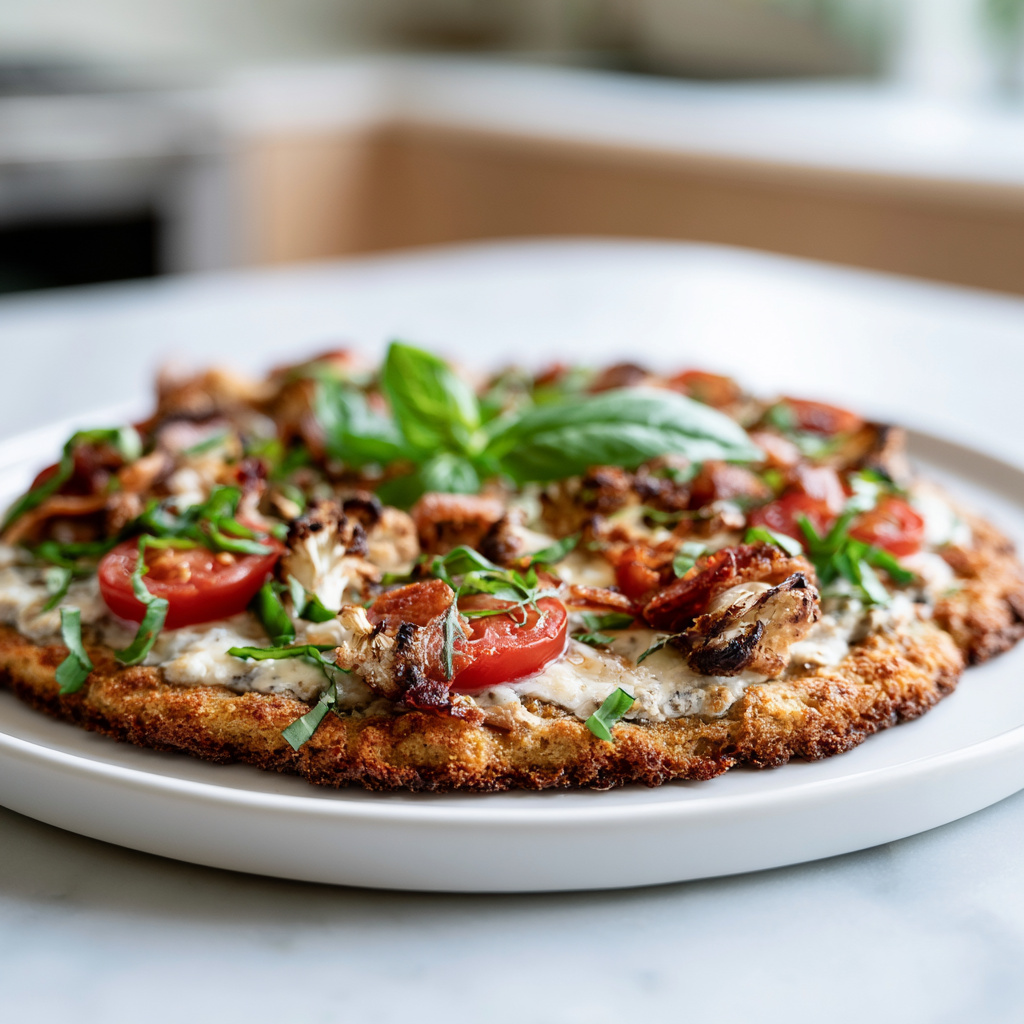keto pizza crust almond flour - final presentation