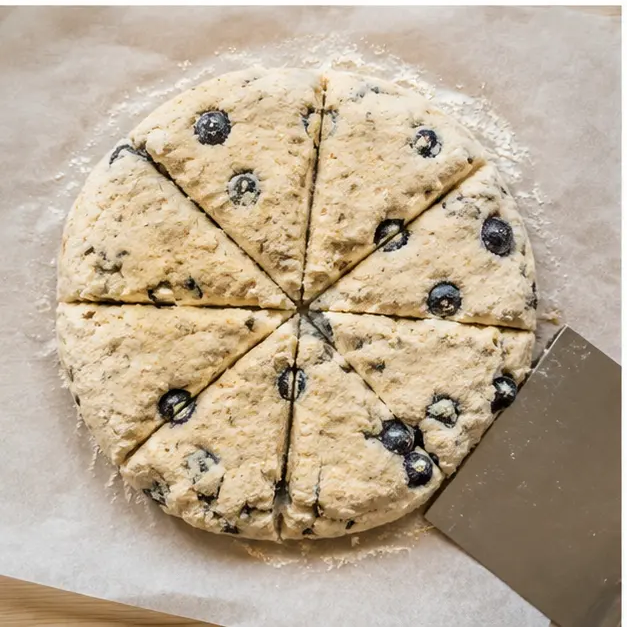 Pat dough into a round and cut into wedges