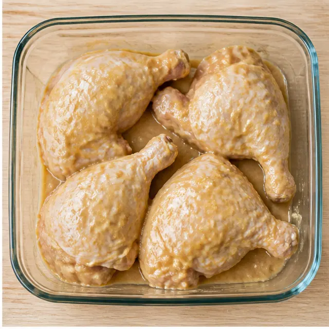Step 2: Coating chicken portions in the miso marinade
