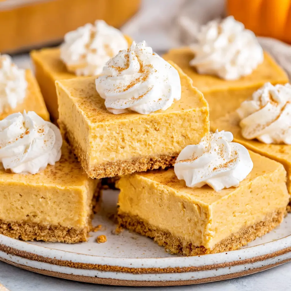 nobake pumpkin cheesecake bars - final presentation