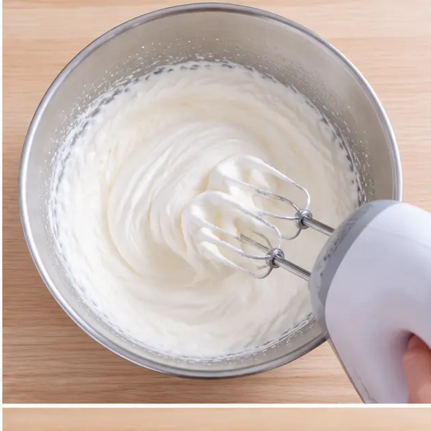 Step 2: Whipping cold heavy cream to stiff peaks