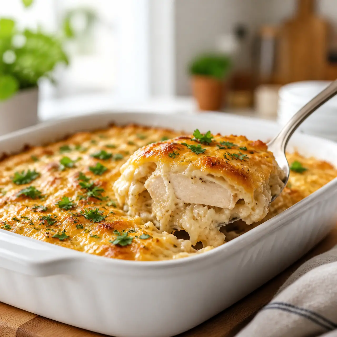 onepan chicken and rice bake - final presentation