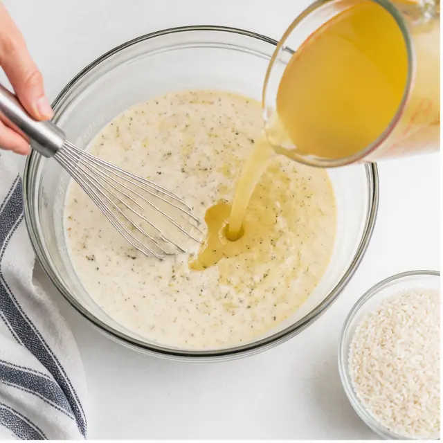 Step 1: Whisk the soup mixture with seasonings and broth until smooth