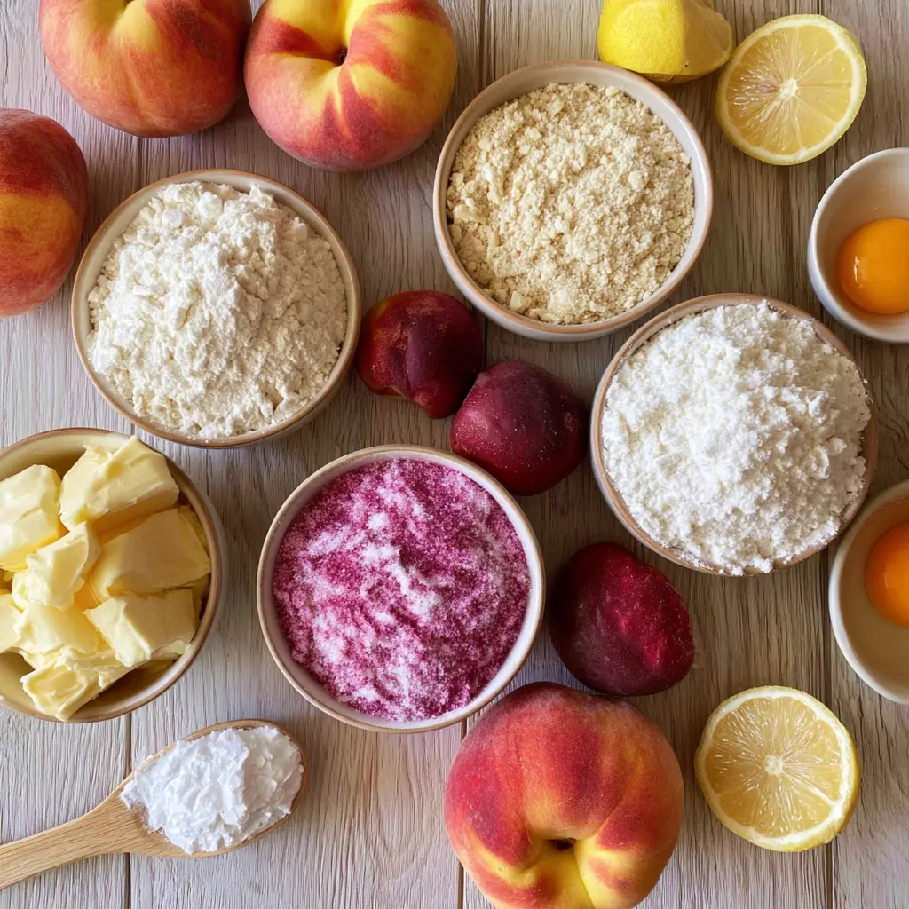 peach galette - main ingredients