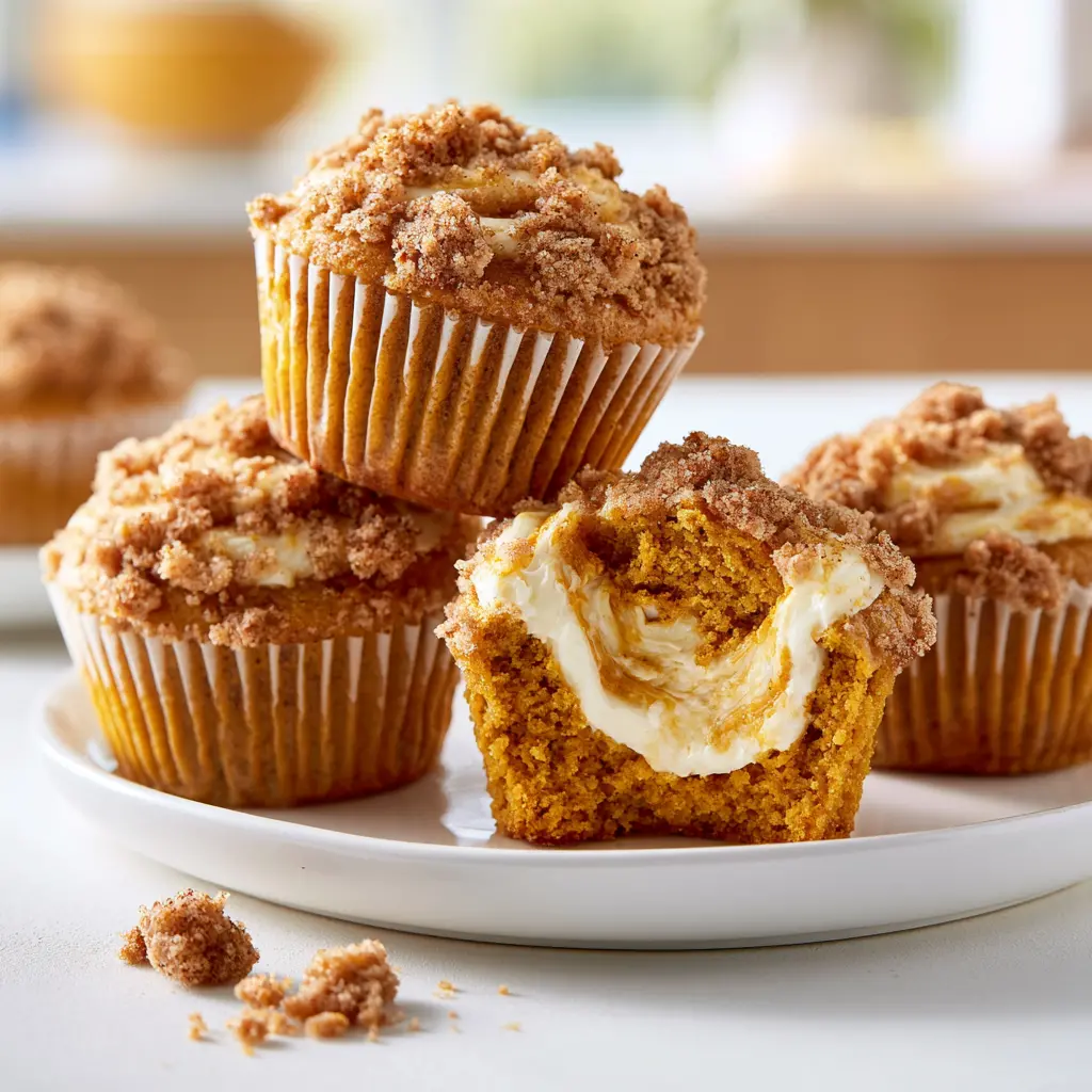 pumpkin cream cheese muffins - final presentation