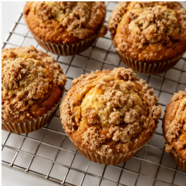 Step 4: Baking muffins until the streusel is golden brown