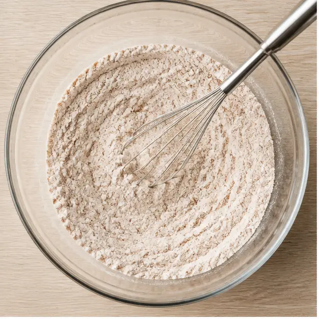 Whisking the dry flour and spice mixture