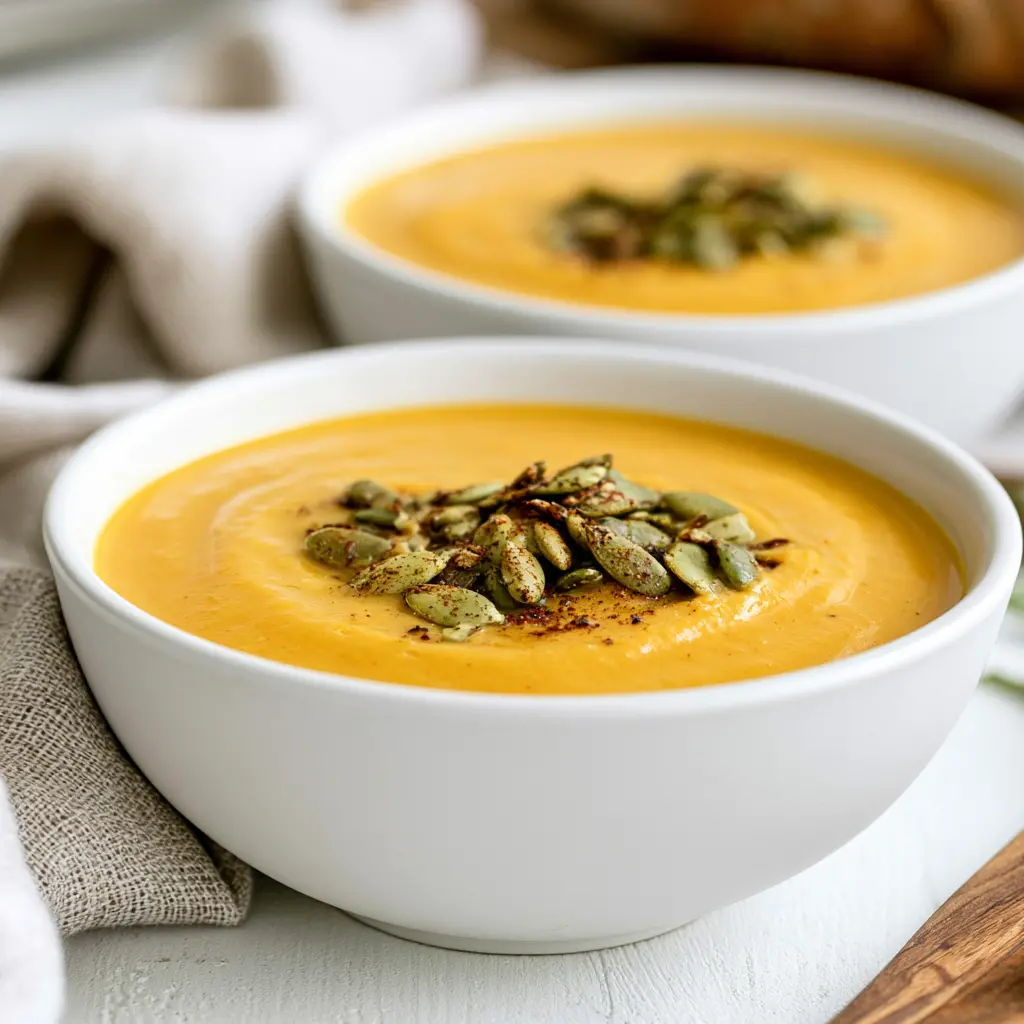 roasted butternut squash apple soup - final presentation