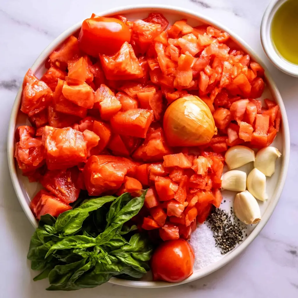 roasted tomato basil soup - main ingredients