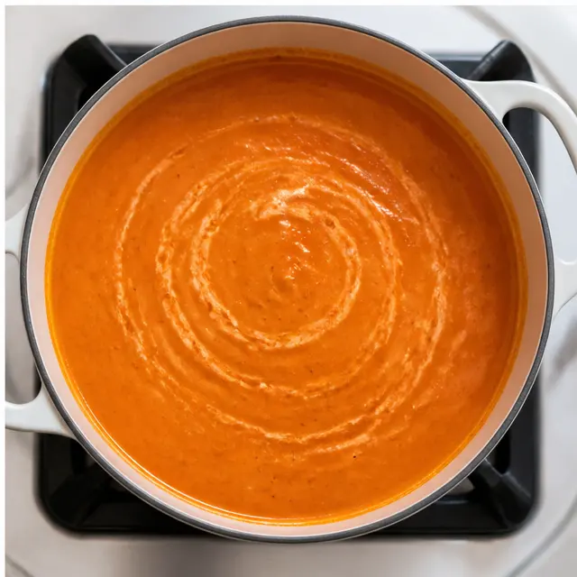 Step 4: Simmering the velvety smooth soup