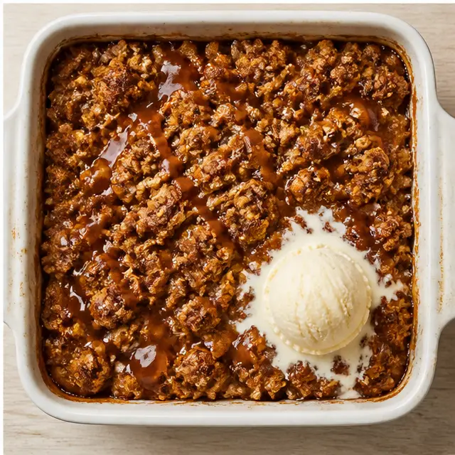 Bake until the topping is golden and crispy