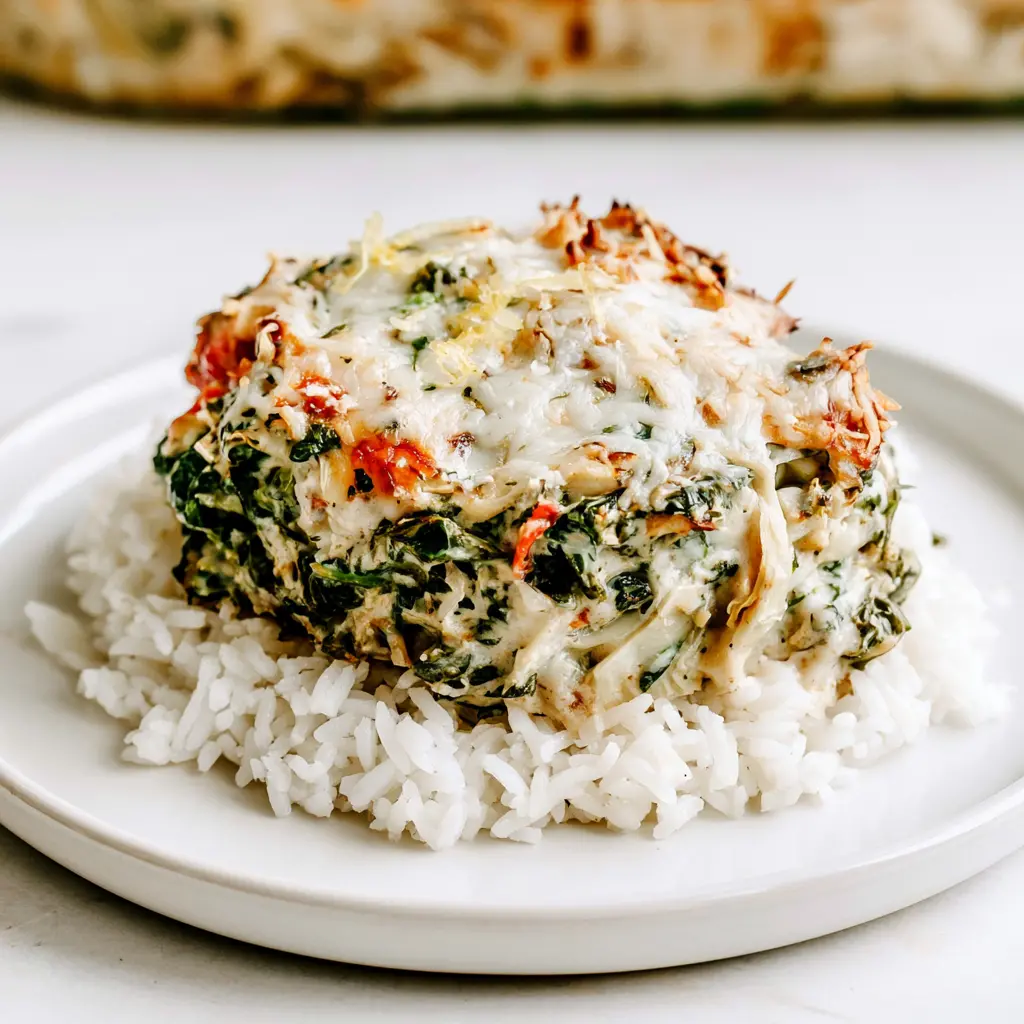 spinach artichoke chicken bake - final presentation