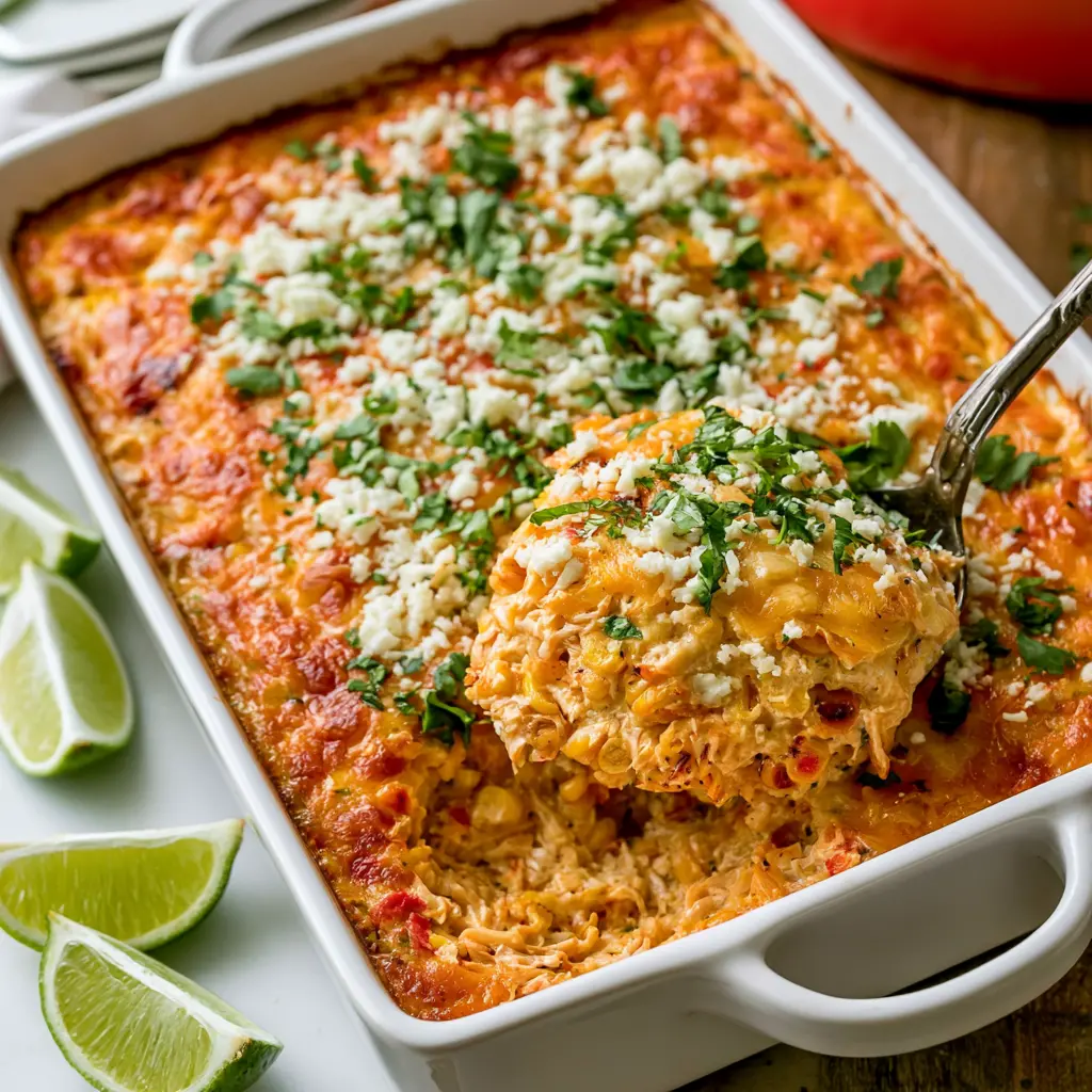 street corn chicken casserole - final presentation