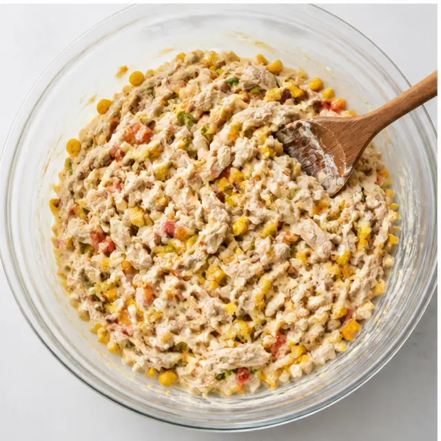 Fold in chicken and charred corn