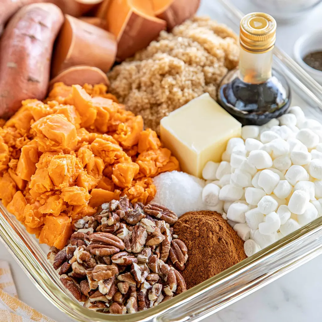 sweet potato casserole - main ingredients