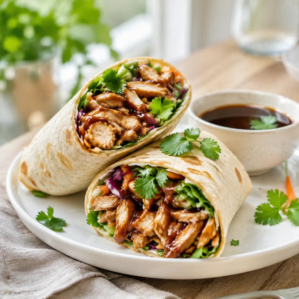 teriyaki chicken wrap - final presentation