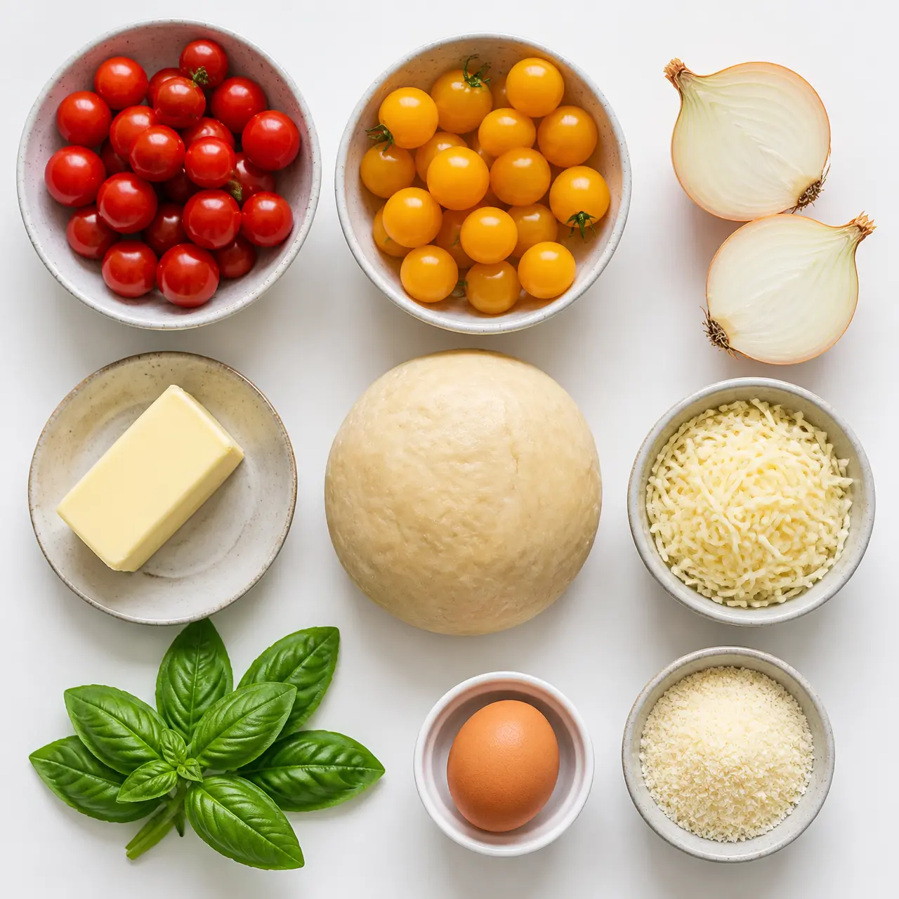 tomato tart - main ingredients