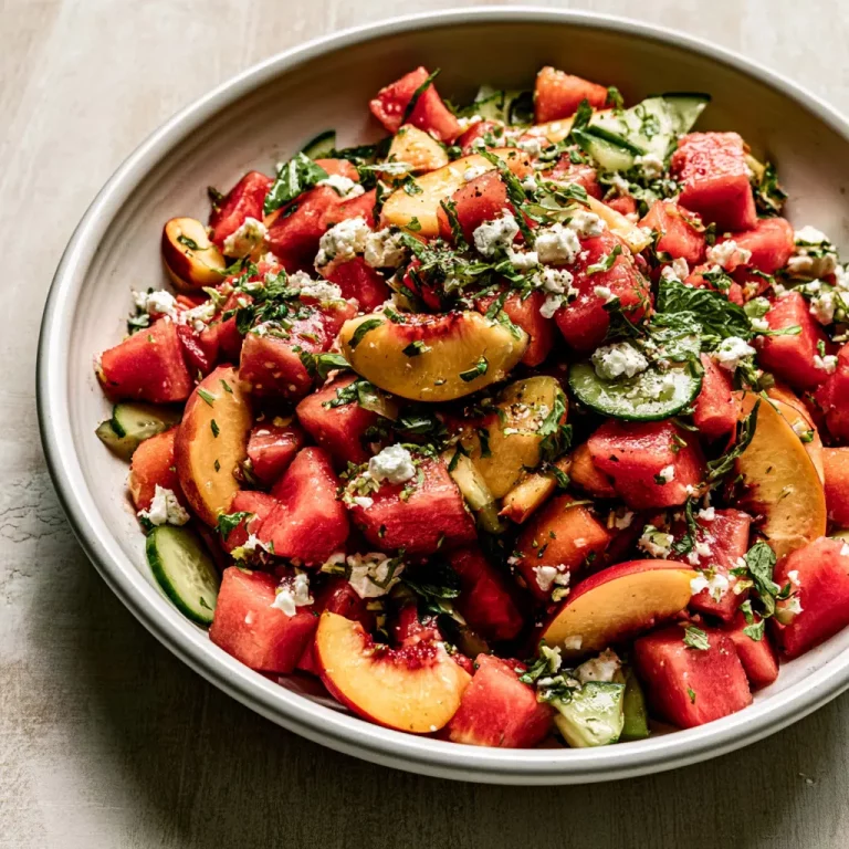 watermelon peach salad 739042302