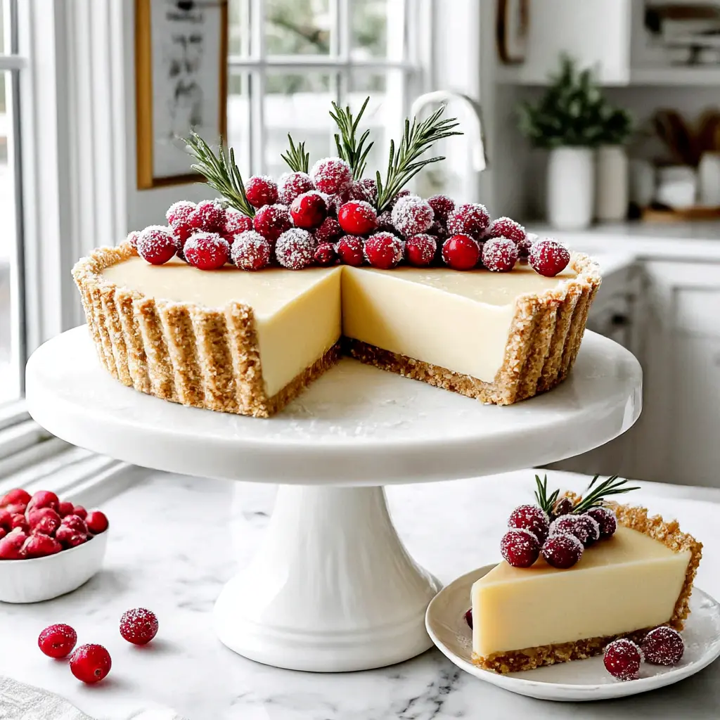 white chocolate cranberry tart - final presentation