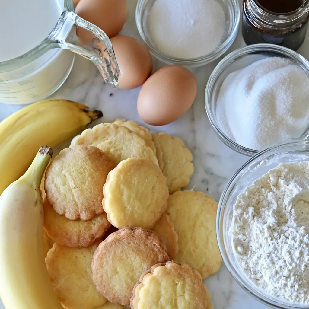 southern banana pudding - main ingredients