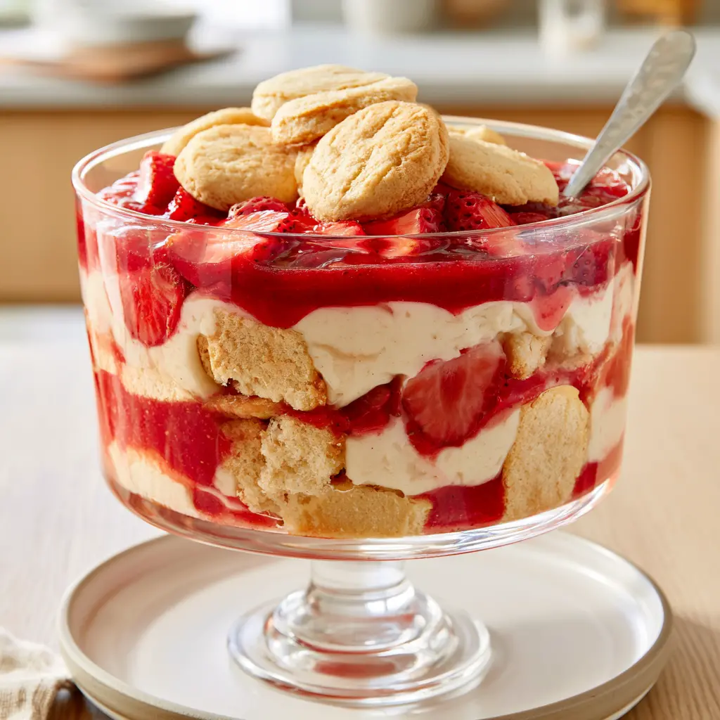 strawberry cheesecake banana pudding - final presentation
