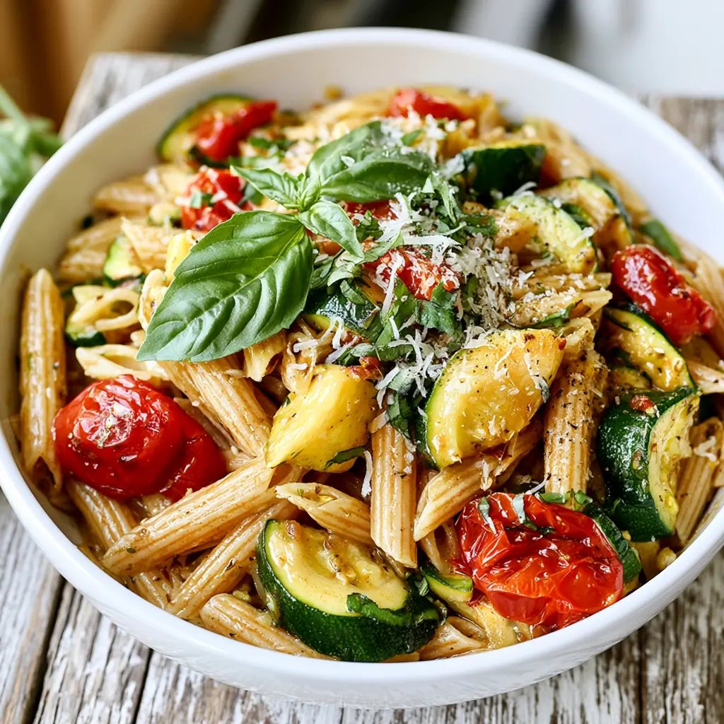 zucchini tomato pasta - final presentation